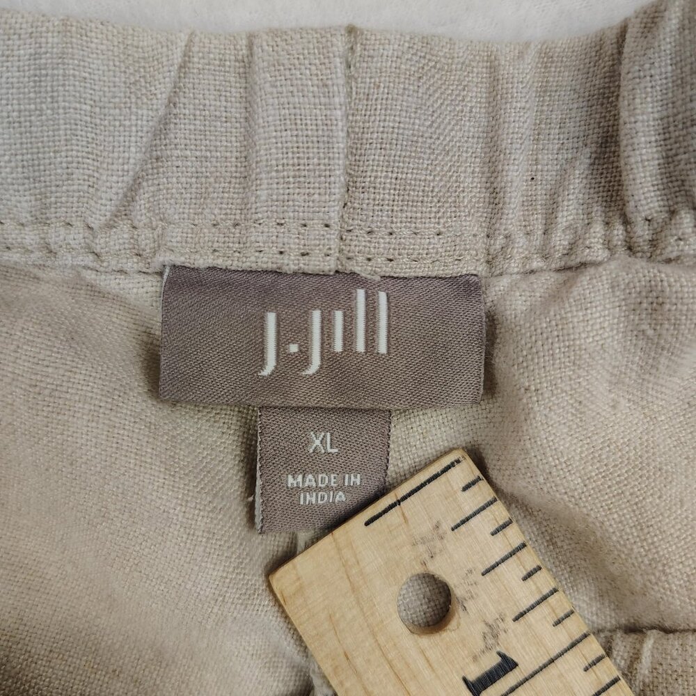 J. Jill Linen Wide Leg Pants Womens XL Beige Cropped Capri - Picture 3 of 6